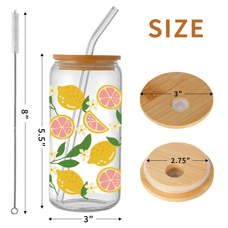 Lemon 16oz Glass Can