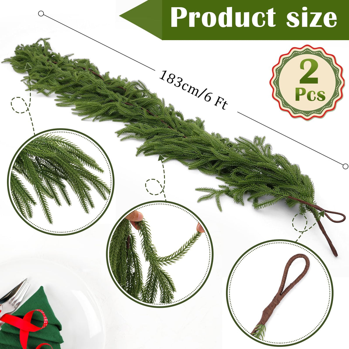 Artificial Norfolk Pine Garlands